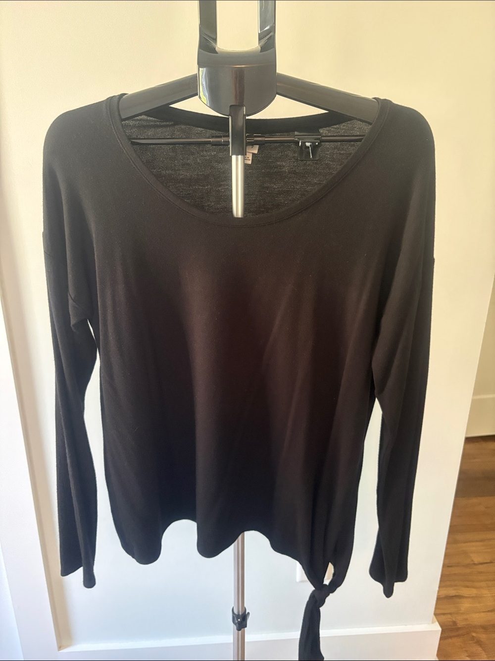 a new day Classic Black Long-Sleeve Women's Top with Side Tie